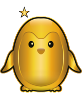 Gold 1-star conjugation rank badge
